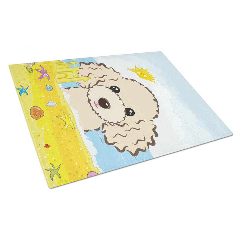 Planche à découper en verre trempé d’été caroline, Caniche Buff