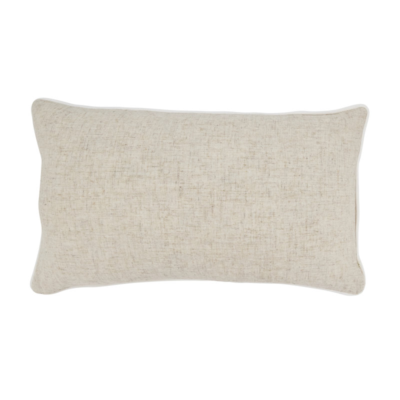 Toscana Collection Throw Pillow, Rectangle 12"H x 20"W, Down, White
