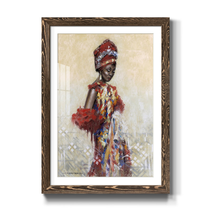 Célébration de la beauté I - reproduction d'art encadrée, H 37,5 po x l 27,5 po x P 1,5 po, Cadre noyer