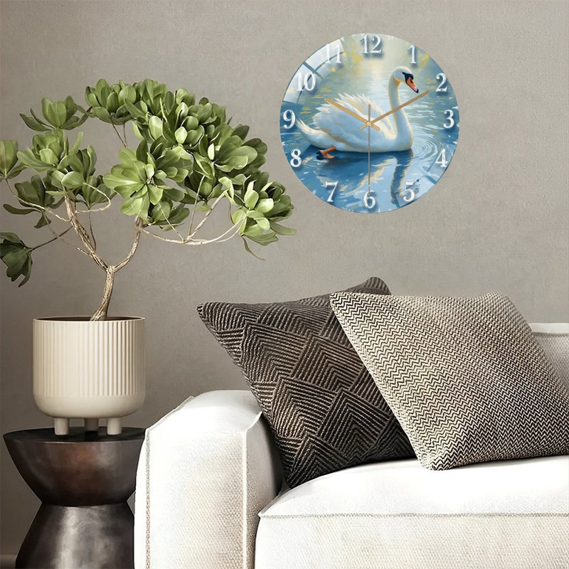 Magnifique horloge murale Swan