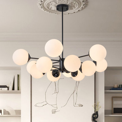 Lustre sphérique Spoutnik 12 lumières en verre