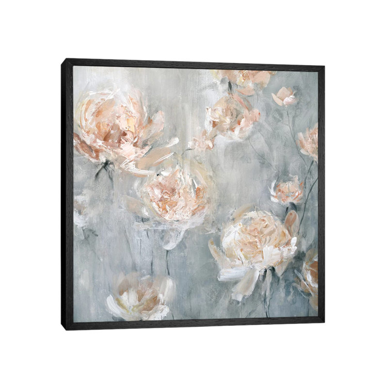 Rose Mist 1 Piece Painting on Canvas, 66.04 cm H x 66.04 cm W, Black Framed