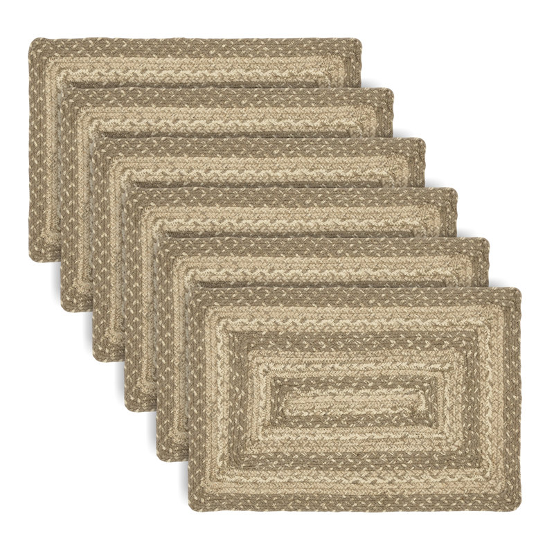 Ensemble de 6 napperons en jute Daler, 18" L x 12" W Rectangle