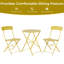 3-Piece Folding Outdoor Bistro Set with Round Table and 2 Chairs for Patio, Balcony & Garden-1146943367