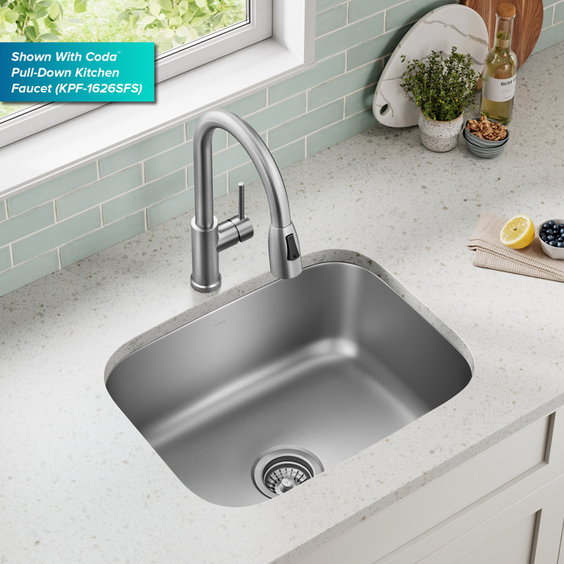 Kraus 23-Inch Satin Stainless Steel Undermount Single Bowl Kitchen Sink