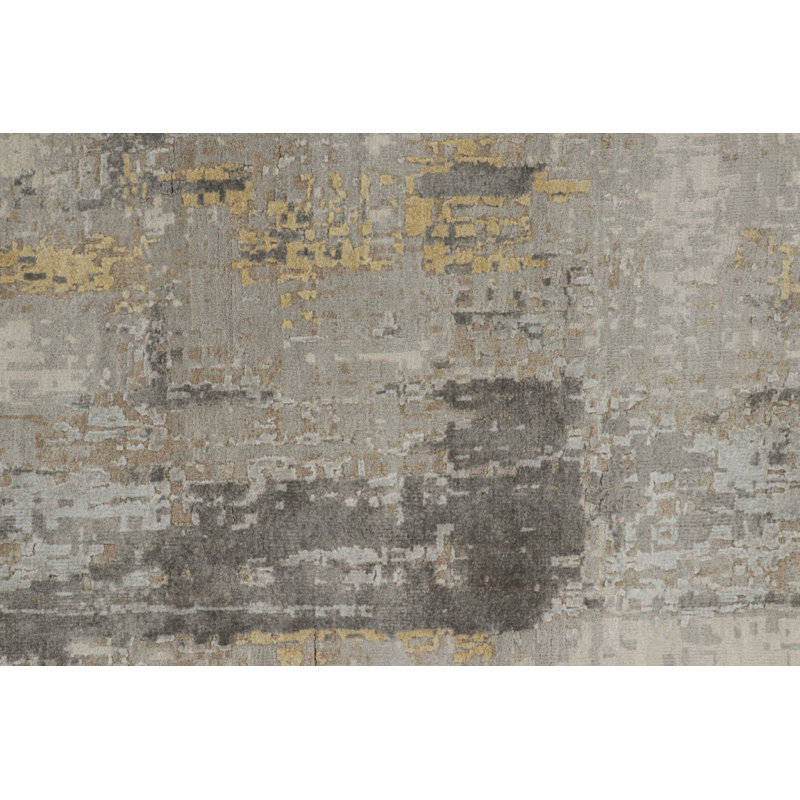 Modern One-of-a-Kind 3'6"x14' Hand Knotted Area Rug