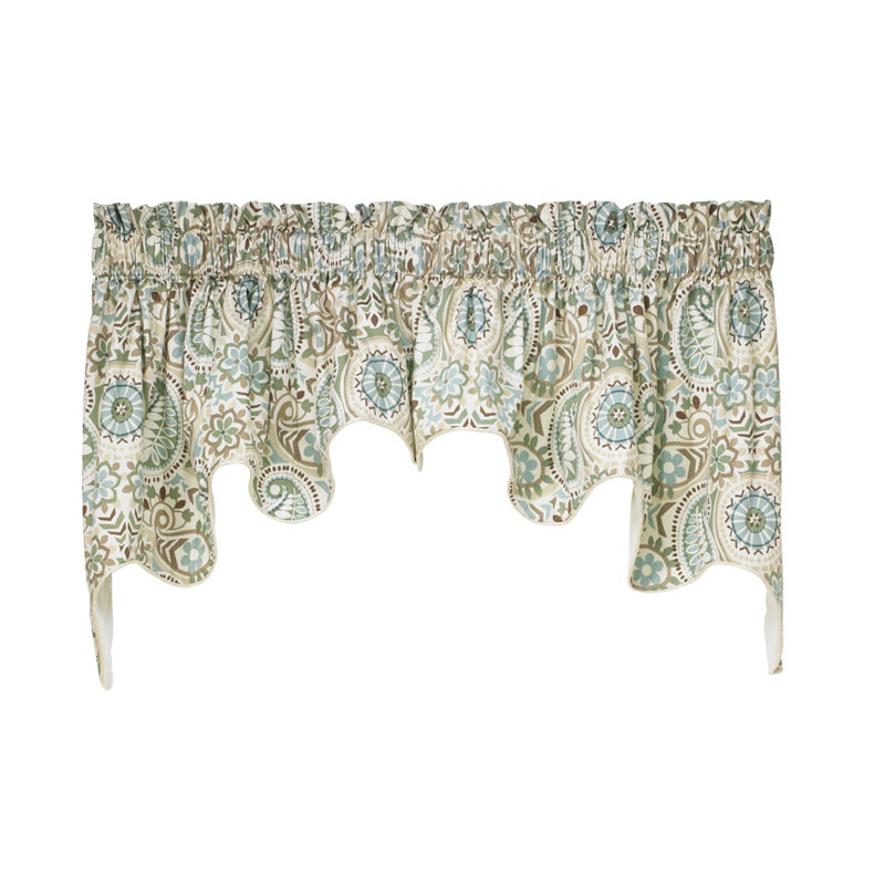 Latte Paisley Print Cotton Blend Rod Pocket Valance