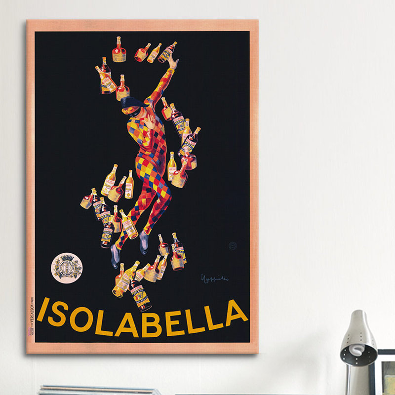 Publicité rétro isolabella sur toile, H 26 po x l 18 po x P 1,5 po