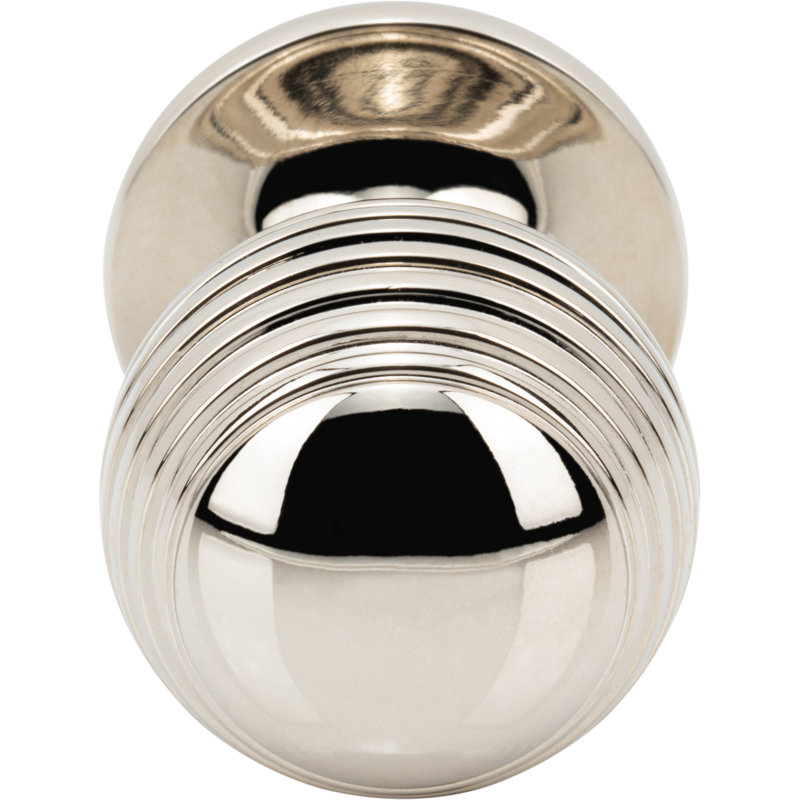 Divina 1 1/8" Diameter Round Rimmed Knob, Polished Nickel
