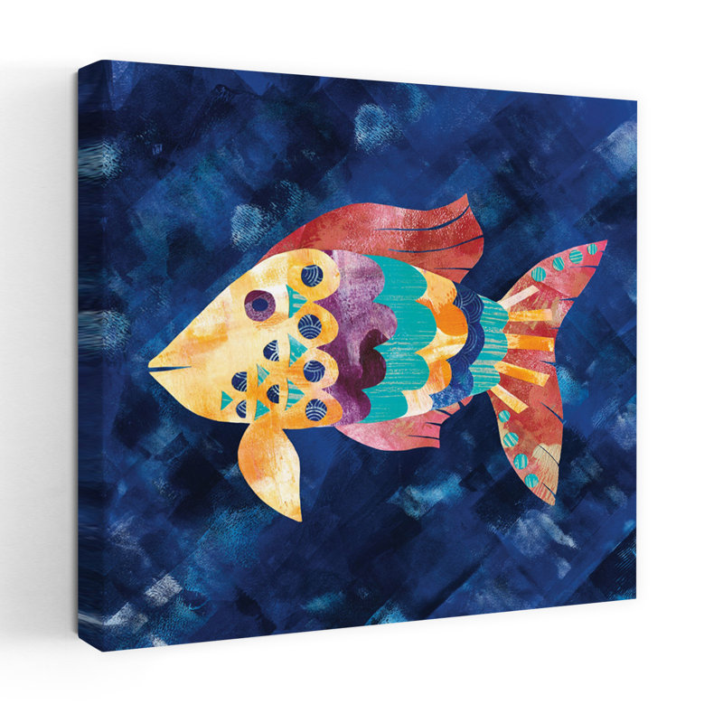 Boho Reef VI, poisson, océan côtier, art, H 18 po x l 18 po