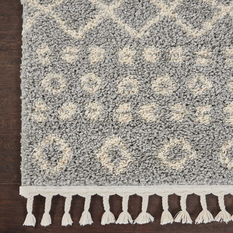 Tapis argenté Denver Tribal, Tapis de couloir 2 pi 2 po x 8 pi 1 po