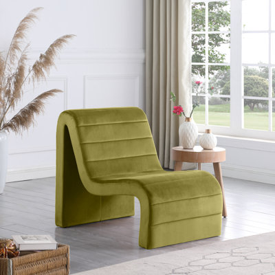 Chaise d'appoint 26,5 po en velours capitonné