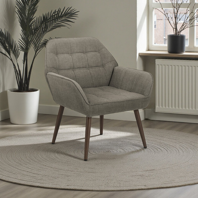 Fauteuil d'appoint en tissu brun clair Liann