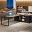 Bureau de direction en L 70,8 po avec classeur de 55 po (sans la chaise)-1755275679