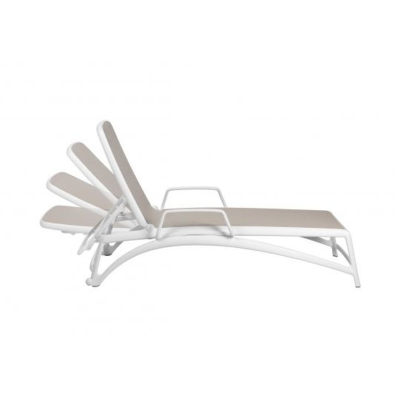 Atlantico Outdoor Chaise Lounge, Bianco/Tortora