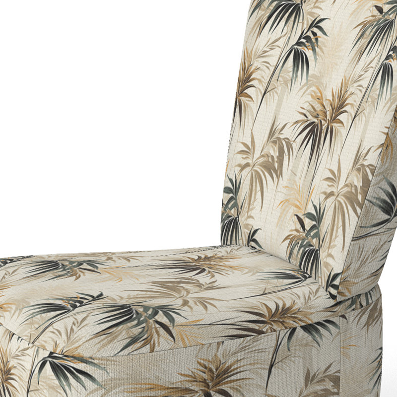 Chaise d'appoint rembourrée A, Motif tropical de bois de grève zen