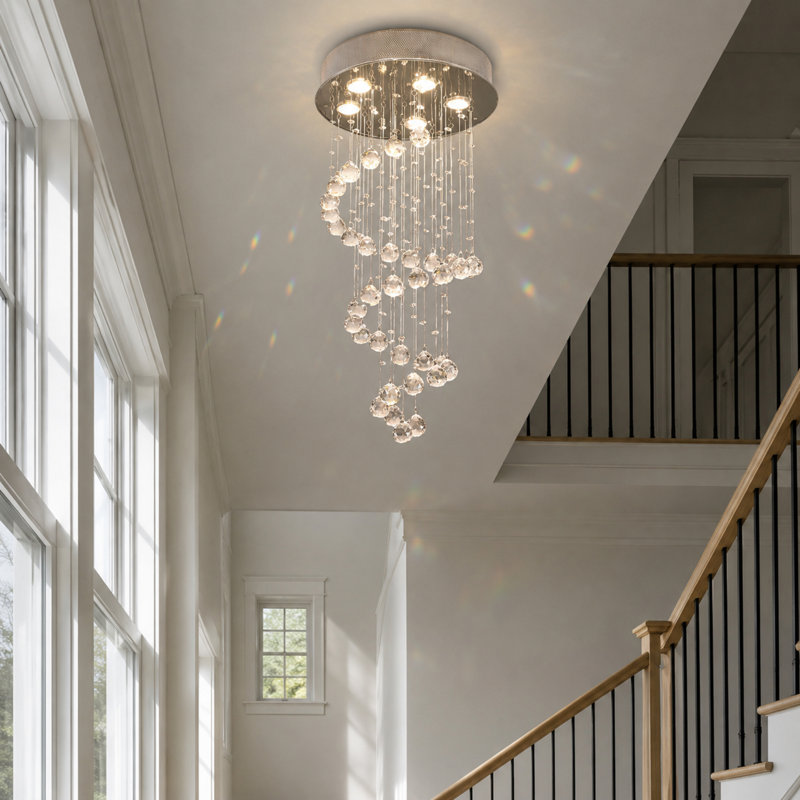 Modern 5-Lights Spiral Raindrop Chandelier
