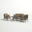 Frazee 4-Piece Patio Loveseat Conversation Set with Cushions and 21 x 42'' Rectangular Coffee Table
