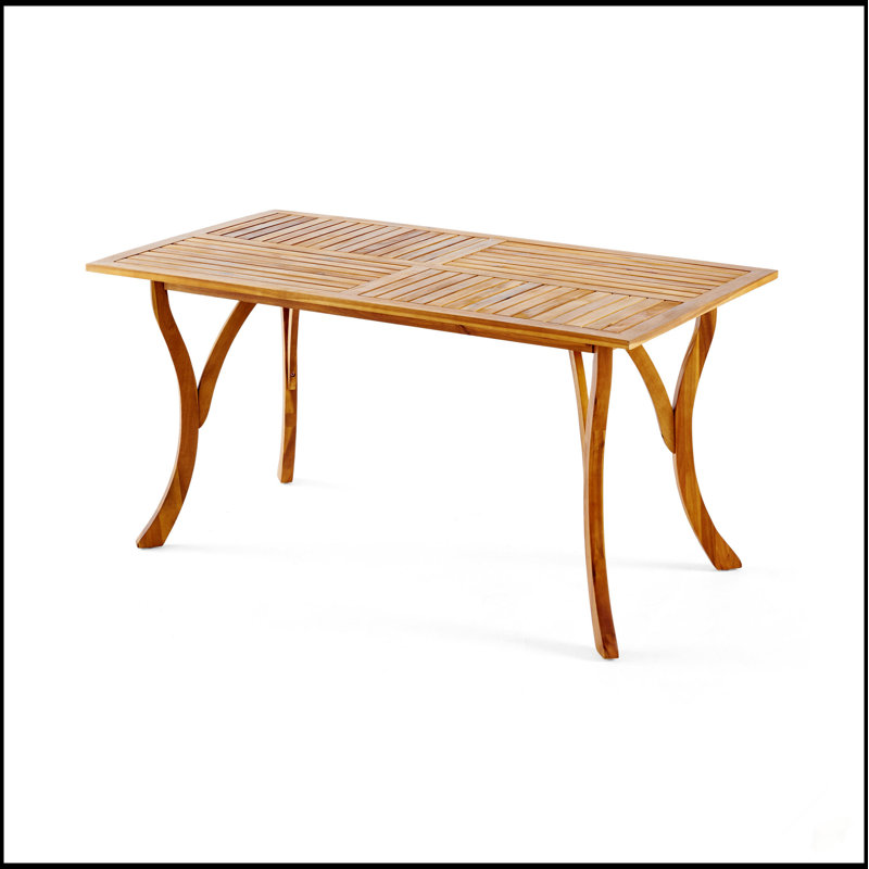 Table de salle à manger d'extérieur durable en bois massif 59 po Durable
