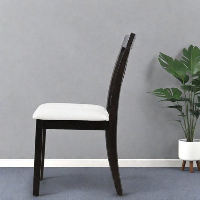 Chaises de salle à manger rembourrées Comfort, ensemble moderne en bois d'hévéa pour petite cuisine