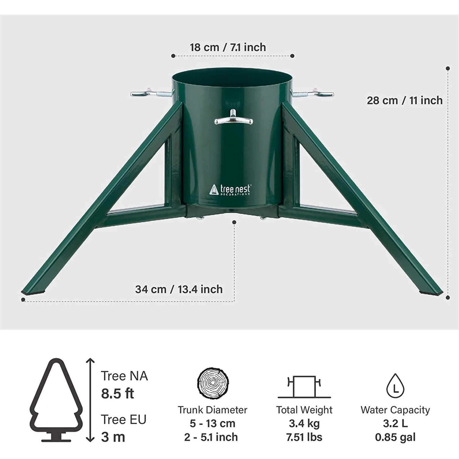 Geometric Live Tree Stand, Green