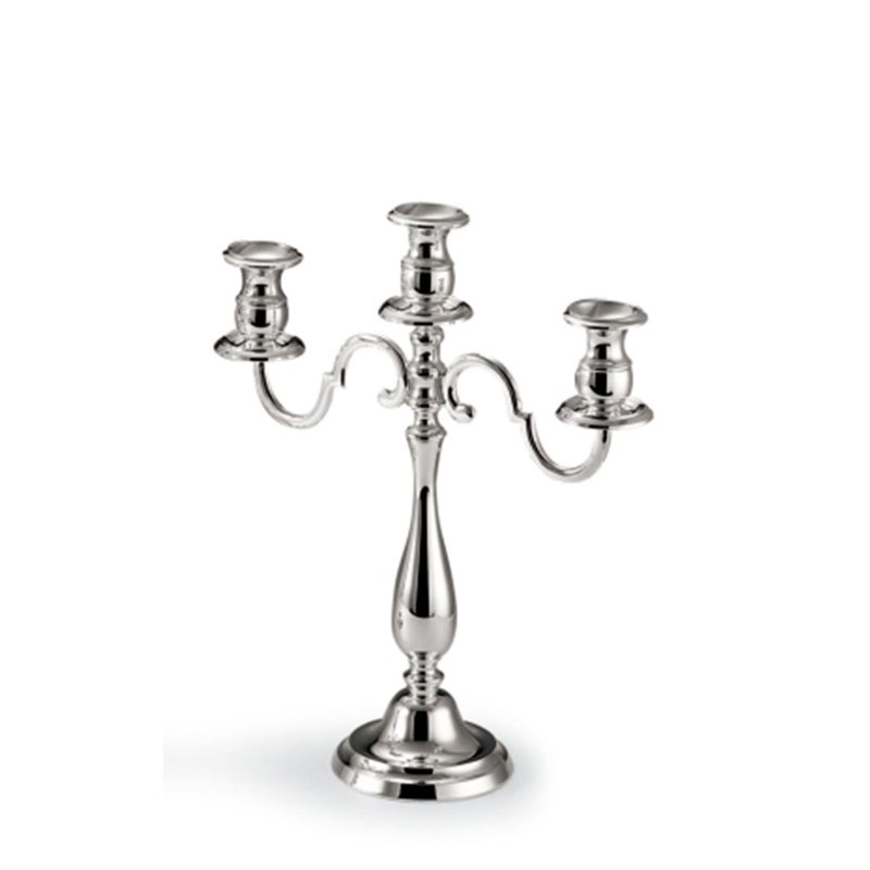 English 16.5'' H Brass Tabletop Candelabra