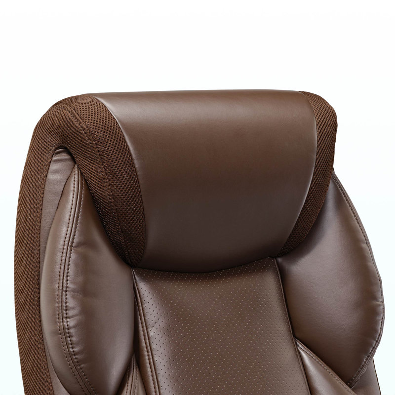 Alahni Executive Chair with Headrest, Brown/Off White