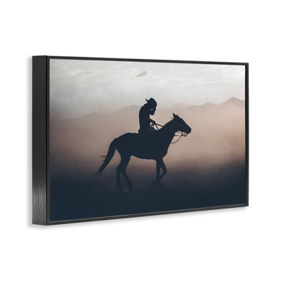 Sprinting Cowboy on Horseback Framed Giclee, design by 1x