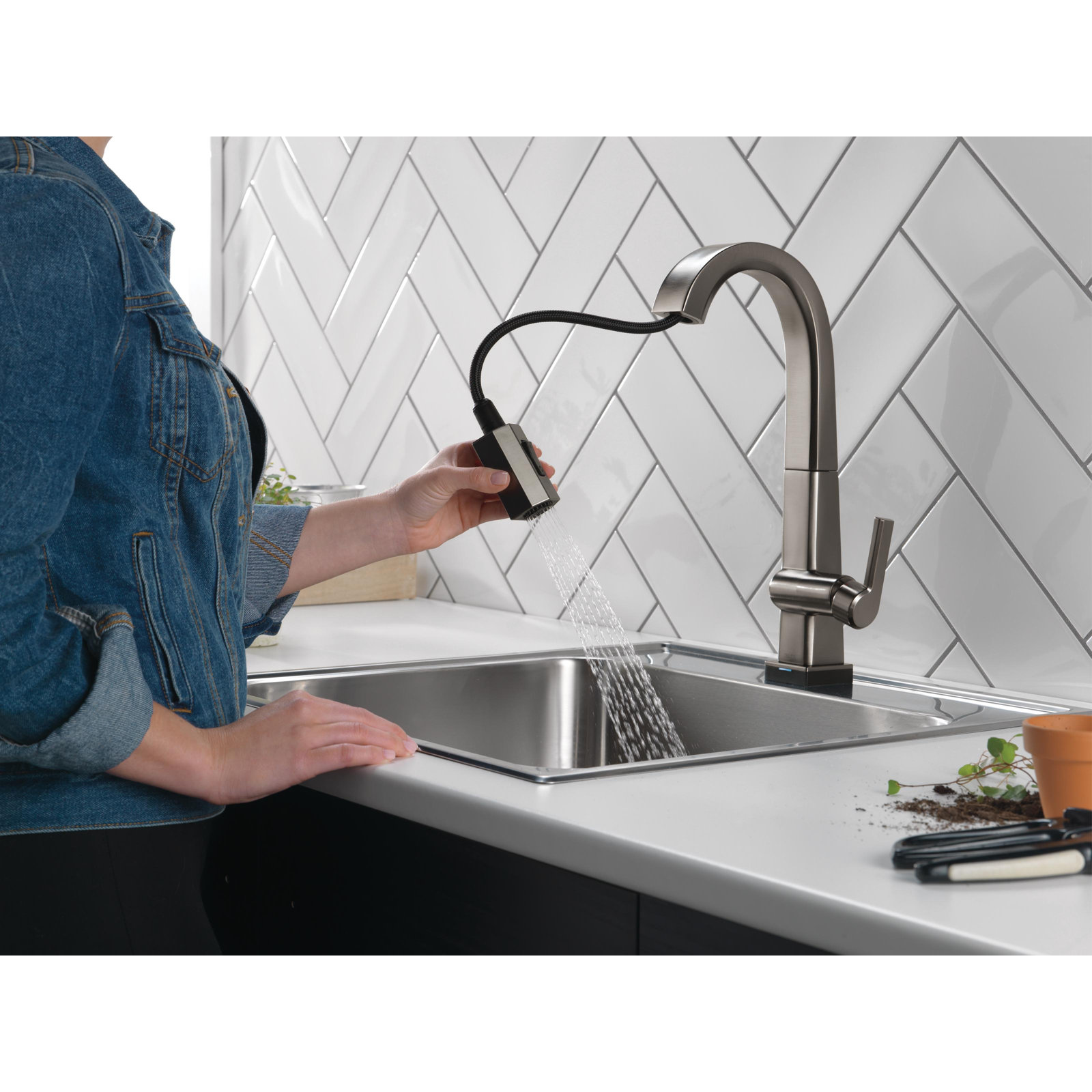Pivotal Pull-Down Touch Bar Faucet, Arctic Stainless