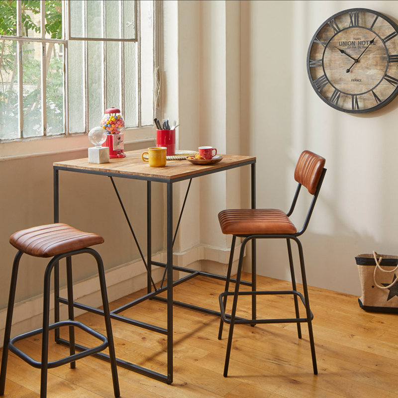 Tevis Upholstered Counter Stool with Metal Frame