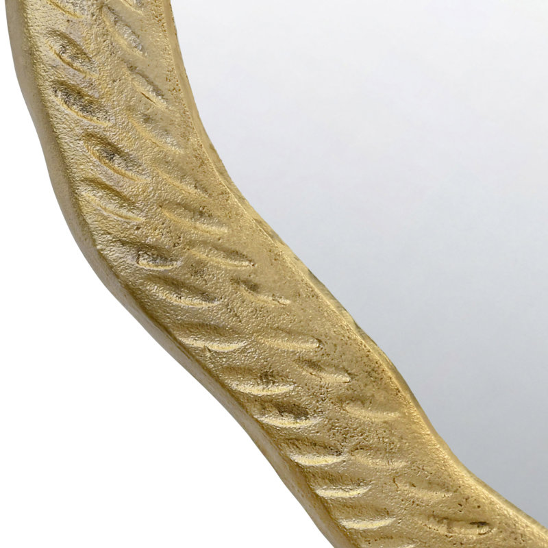 Cadence Wavy Metal Mirror, Brass