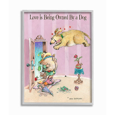 «Love is Being Owné By a Dog Funny Pet Design» par Gary Patterson, reproduction de dessin