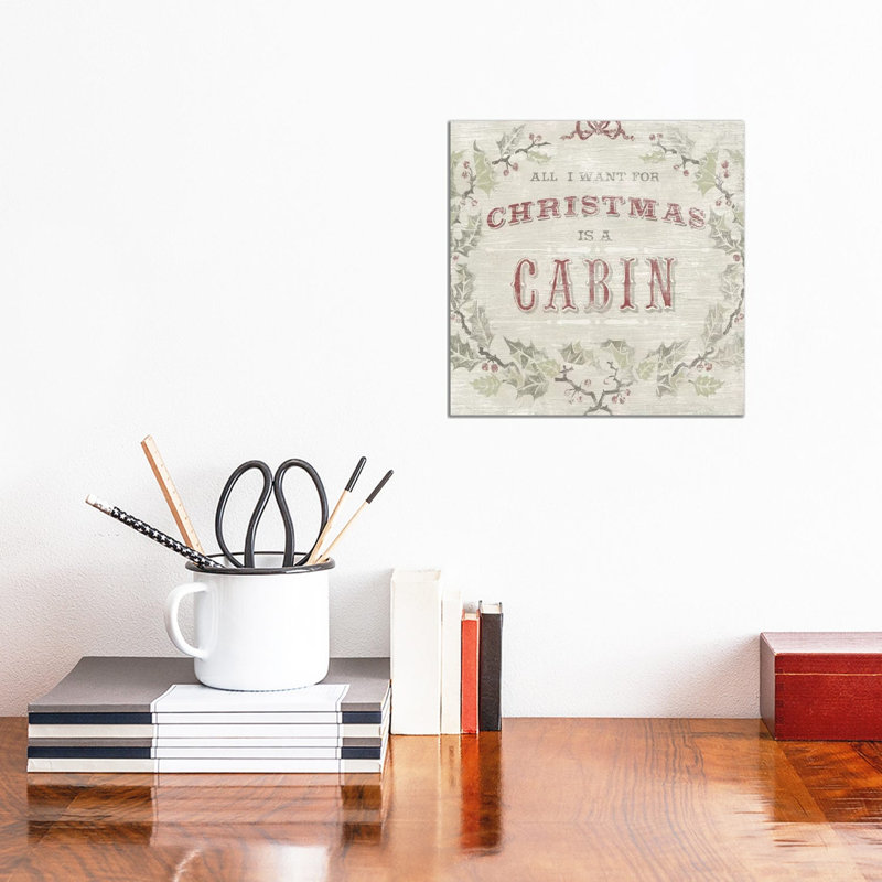 Cabin Christmas IV by June Erica Vess - Wrapped Canvas Painting, 30.48cm H x 30.48cm W x 1.91cm D