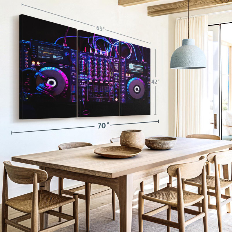 " DJ Audio Controller ", 42" H x 65" W x 1.25" D