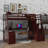 Twin-Sized High-Rise Bed With 7 Drawers, 2 Display Shelves, And A Study Desk-123407122-123407119