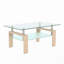 Table basse rectangulaire en verre transparent