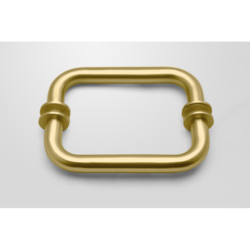 Halo 42 in. x 43 in. x 78 in. 90-degree Fully Frameless Glass Hinged Shower Enclosure, Satin Brass