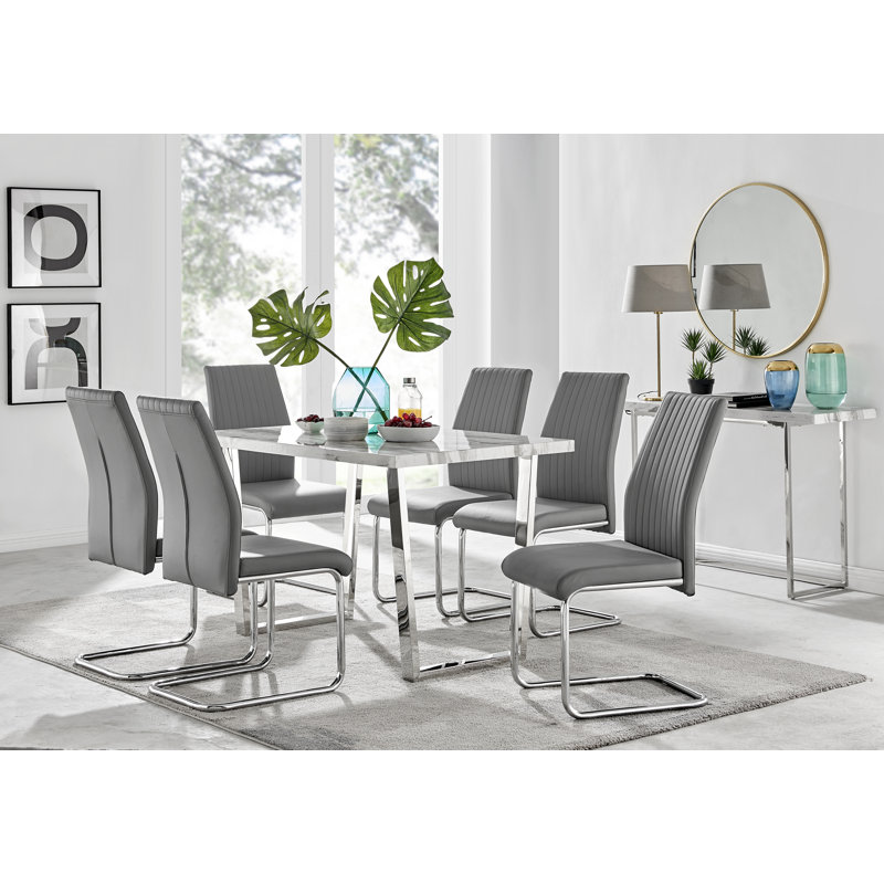 Ensemble de table de salle à manger Edzard, Gris