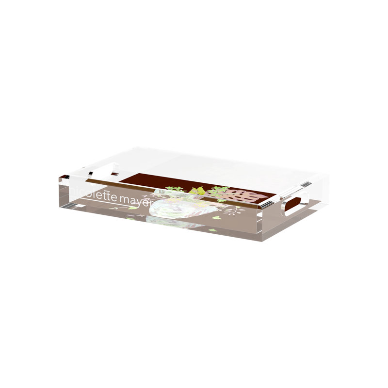 Monkey Large Jungle Acrylic Rectangle Decorative Tray, Green Which, 17"W x 10.5"D x 2"H