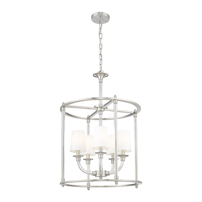 Lustre 5 lumières Adiyah, Nickel brossé