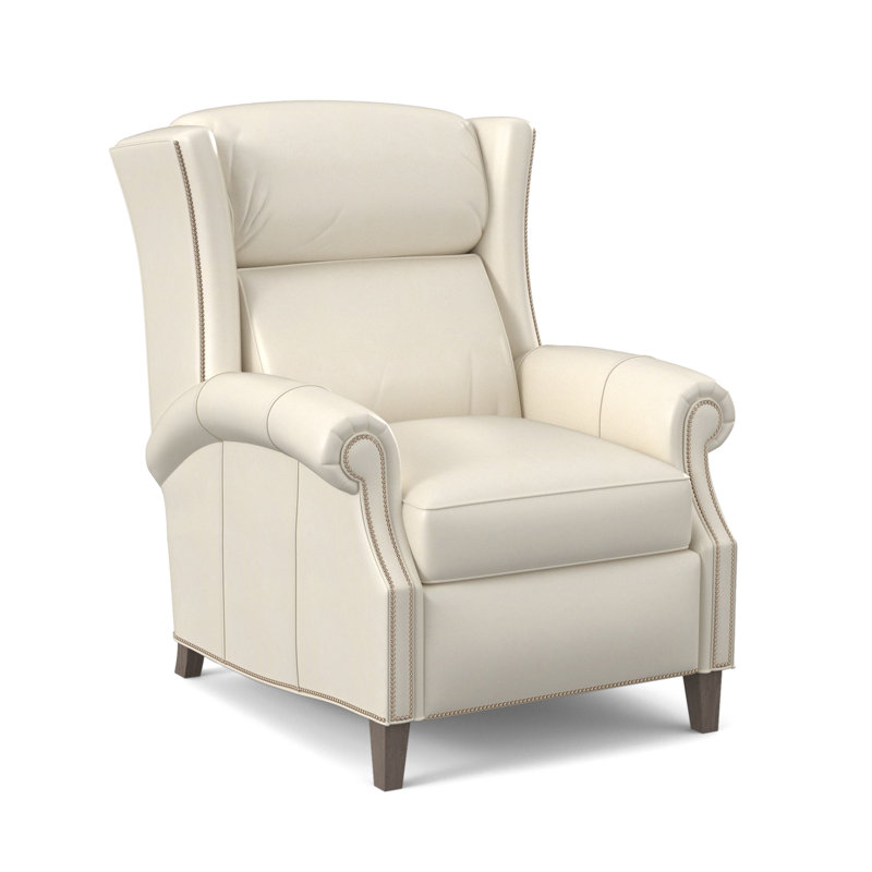 Broderick Recliner, #9 Nickel, Outsider Raven Genuine Leather, Stone
