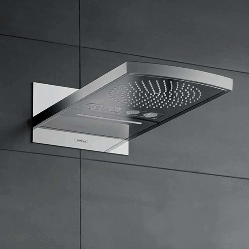 Lima LED Color Changing Two Ways Solid Brass Wall Mount Shower Head In Chrome Finish