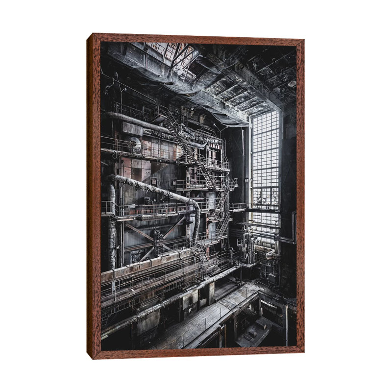 Blade Runner by Simon Yeung - Print on Canvas, 66.04 cm H x 45.72 cm W, Classic Brown Wood Floater Framed