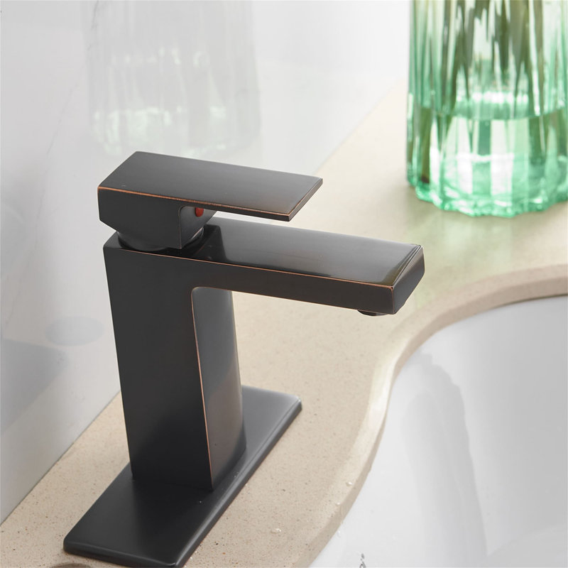 Single-Hole Single-handle Bathroom Faucet with Drain Assembly, Oil Rubbed Bronze