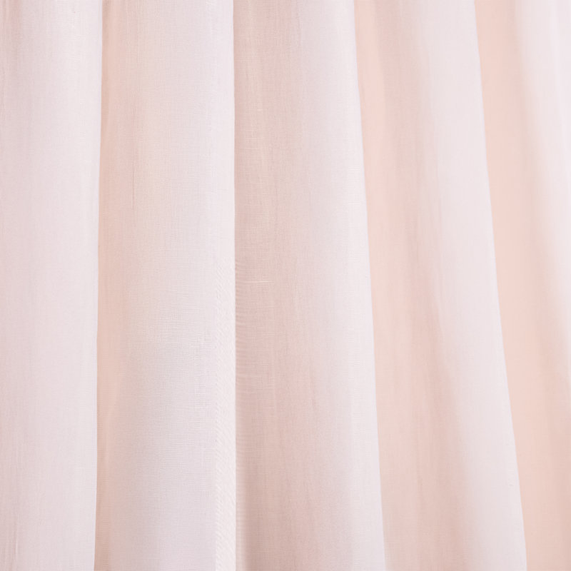 Panneau de rideau simple semi-transparent en mélange de coton Colyer, L 52 po x L 108 po, Rose