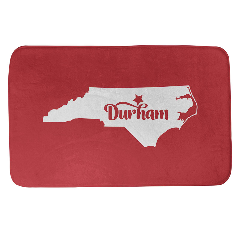 Rectangle Non-Slip Does Not Apply Bath Rug, 17" W x 21" L, Red, Durham North Carolina 