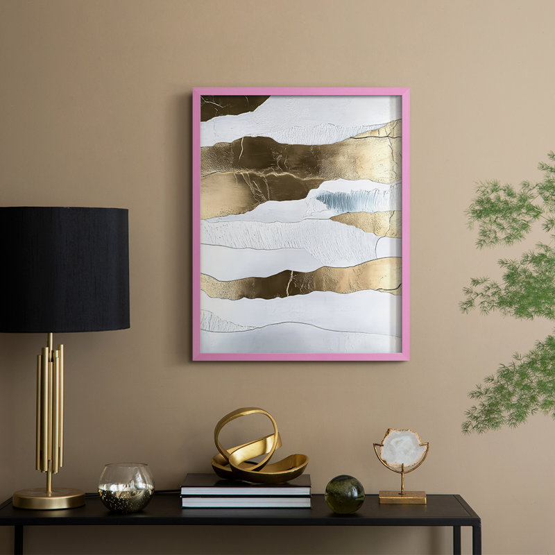 «Abstract Abstract», reproduction encadrée prête à être suspendue, H 20 po x P 16 po, Rose