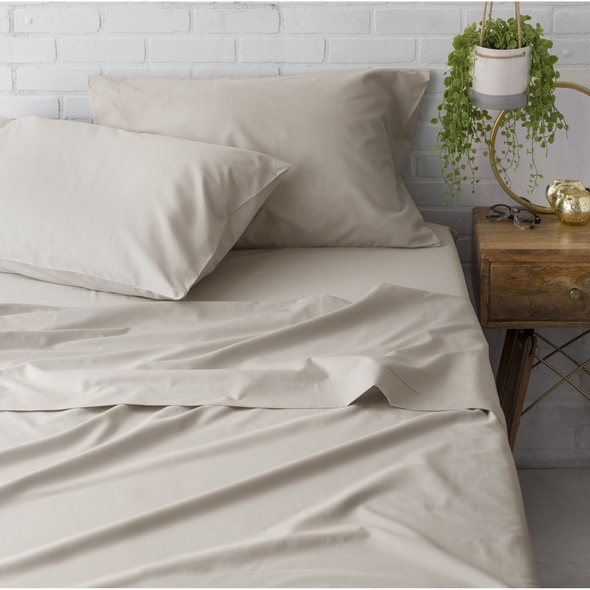 Fulham Percale Sheet Set, Full, Fawn