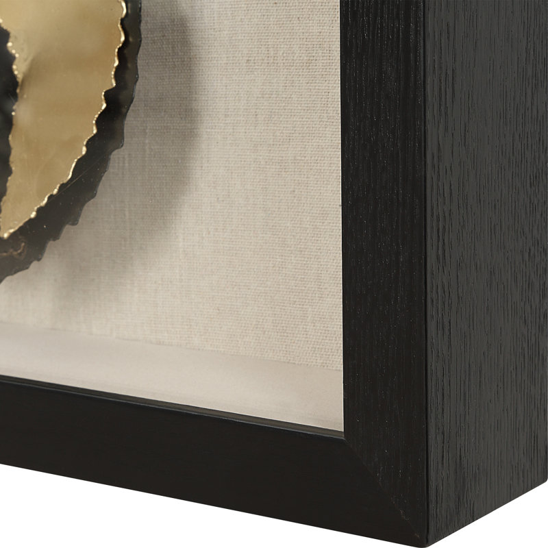 Golden Hour Iron Discs Shadow Box with Glass Frame