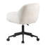 Chaise de coiffeuse pivotante Emily avec roulettes, dossier en chenille doux capitonné, rotation à 360 degrés-106977007